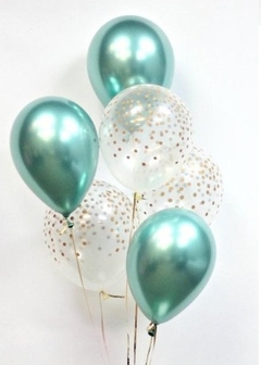 GLOBOS CROMADOS COLOR VERDE x5 - comprar online