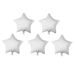 PACK x5 GLOBOS ESTRELLA BLANCA 45cm en internet