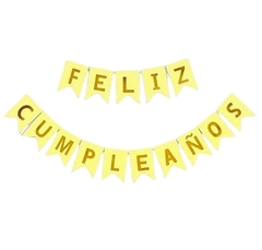 CARTEL FELIZ CUMPLEAÑOS AMARILLO - comprar online