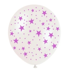 GLOBOS CRISTAL CON ESTRELLITAS VIOLETAS x5 - comprar online