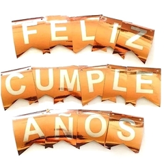 CARTEL FELIZ CUMPLEAÑOS ROSE GOLD - comprar online