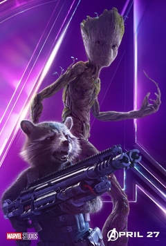 Poster Groot y Rocket Avengers Infinity War Vengadores