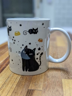 Taza Gatos Negros Ceramica Cafe Te Animales Cat - comprar online