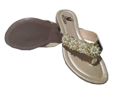 Rasteira Chinelo Ouro Metalizado Perola [Tm 35] (310) - Umarrazo.com.br