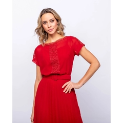 Vestido plissado longo expressão [Tm P] (4108) na internet