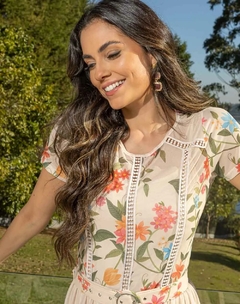 Vestido Longo tule barrado Expressão [Tm P] (4484) - Umarrazo.com.br