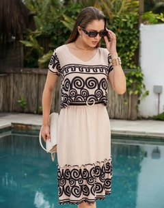 Vestido com Barrado sobreposição Expressão [P, M e G] (4509) - Umarrazo.com.br