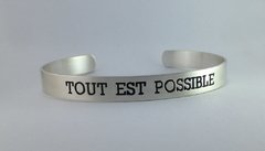 Pulsera  Personalizada de plata: identidad con nombre; Joyas para Fans; Hecho a mano; Envío Gratis; Argentina