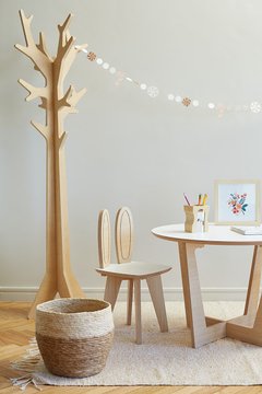 combo de mesa para niños con 4 sillas conejo