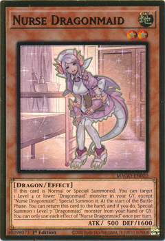 Nurse Dragonmaid - MAGO-EN020 - Premium Gold Rare