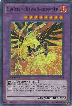 Blaze Fenix, the Burning Bombardment Bird - PRC1-EN012 - Super Rare