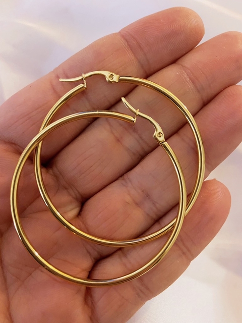 Argollas de online acero quirurgico doradas