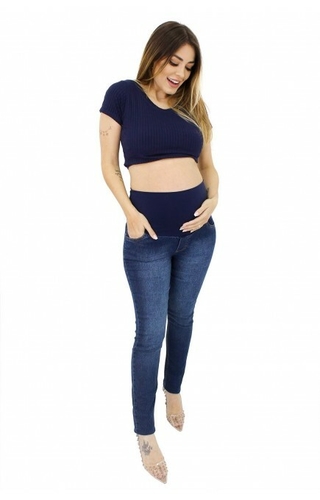 Calça jeans gestante Fabiola skinny na internet