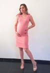 Vestido gestante canelado regato rose - loja online