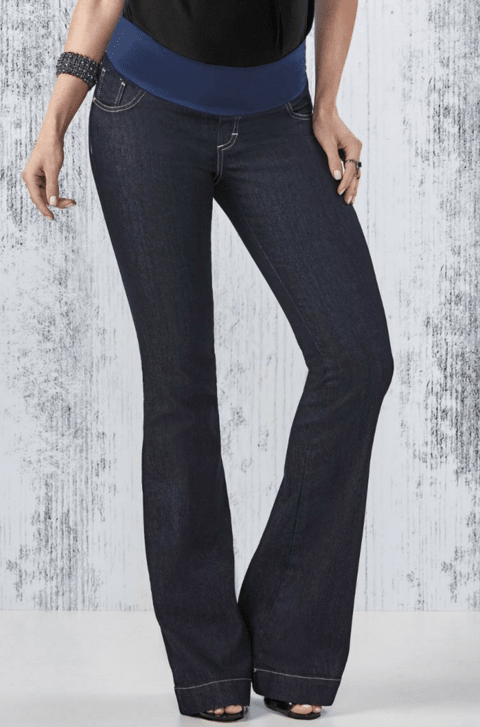 Calça gestante jeans americana flare