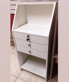 Balcão caixa recuo 50cm MDF branco.cód 6007