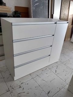 Cômoda gaveteira c/ porta MDF branco.cód CMD11