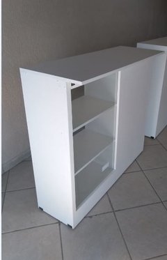 Balcão caixa MDF Branco vitrine.cód blcvv