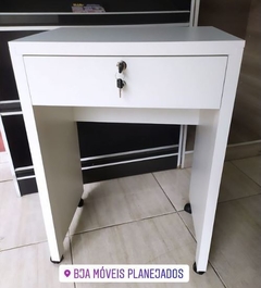 Mesa com rodinha e gaveta MDF branco cód.encat