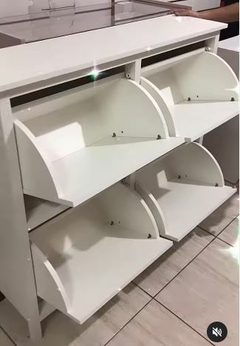 Sapateira gaveta MDF branco 4 portas cód.9854 - comprar online