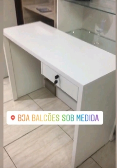 Mesa home office com gaveta MDF branco cód.basic2 - loja online