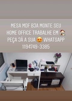 Mesa home office com gaveta MDF branco cód.basic2