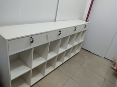 Balcão colmeia com gavetas MDF branco cód.jse