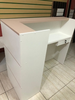 balcão em L MDF branco com rose cód.85df - comprar online