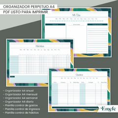 ORGANIZADOR PERPETUO - ONDAS VERDE - ARCHIVO IMPRIMIBLE - comprar online