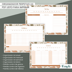 ORGANIZADOR PERPETUO - FLORAL OTOÑAL - ARCHIVO IMPRIMIBLE en internet