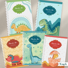 PACK TAPAS CUADERNO - DINOS COLORIDOS - ARCHIVO DIGITAL