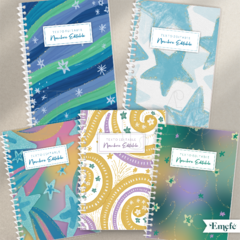 PACK TAPAS AGENDA - ESTRELLAS GLITTER - ARCHIVO DIGITAL