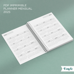 PLANNER MENSUAL A5 2025 - IMPRIMIBLE 001 - TIENDA EMEFÉ