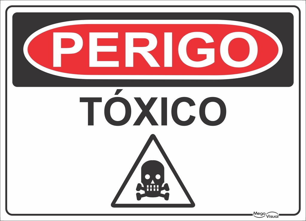 Placa de perigo produto tóxico - Trik