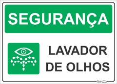 placa lavador de olhos