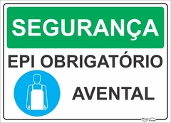 placa uso obrigatório de avental