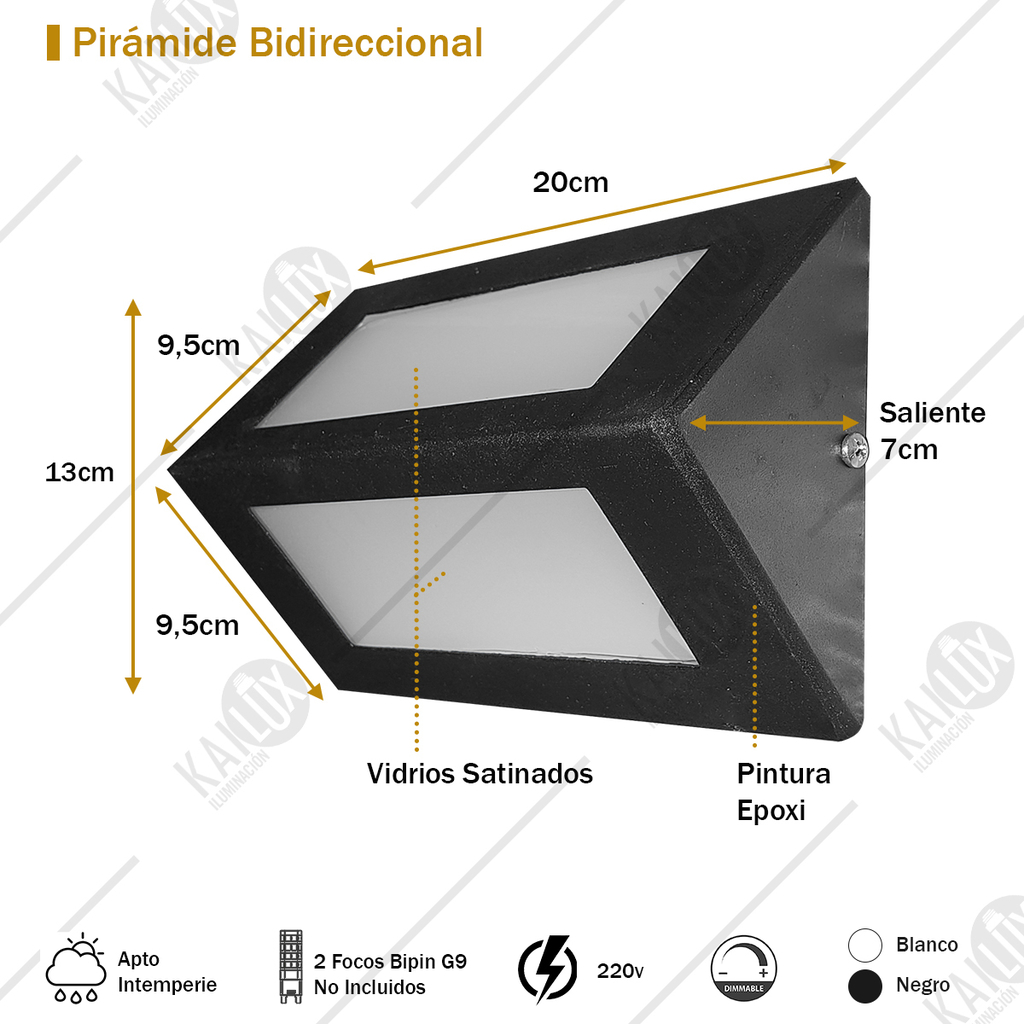 Aplique Bidireccional Piramidal G9