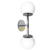 Aplique de Pared barral 2 Luces Esferas Globo Kandinsk Cromo Cromado Pleateado y vidrio cristal