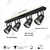 Barral Liston 4 Luces Spot Mini Cilindro Direccionable Gu10 - comprar online