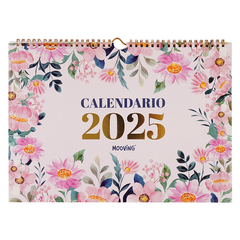 Calendario 2025 Mooving Floral 30x25cm Plancha De Stickers