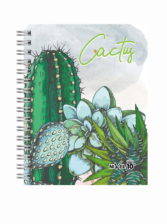 Agenda Nivel 10 2024 Lyon Cactus Página Por Día 11x17 Cm - Espiral - Libreria Saturno