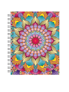 Agenda Nivel 10 2024 Bonjour Espiral Mandalas Diaria 16x22cm