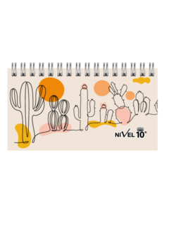 Agenda Nivel 10 2024 Pocket Power Espiralada Cactus 16x9 Cm