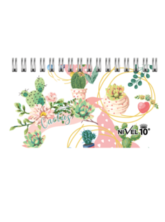 Agenda Nivel 10 2024 Pocket Power Espiralada Cactus 16x9 Cm - comprar online