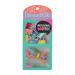 kIT 2 IN 1 Mooving MAW MANIA - Binder Clips- Rubber Bands