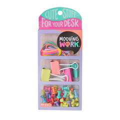 kIT 3 IN 1 Mooving - Rubber Bands- Binder Clips- Push Pins