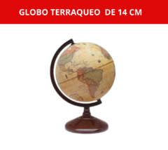 PROMO DIA DEL PADRE GLOBO TERRÁQUEO 14CM - ANTIGUO (SEPIA) - BASE DE PLÁSTICO