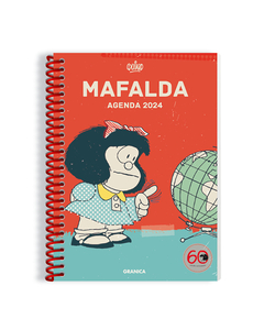 Agenda Mafalda 2024 - Espiral - Semanal - Columnas 13X19 Cm