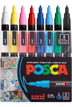 Marcadores Posca Pc-3m Set Estuche X 8 Colores