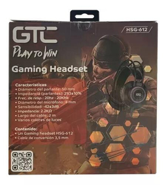 Auriculares Gtc Gamer Play To Win Hsg612 Parlante 50mm en internet